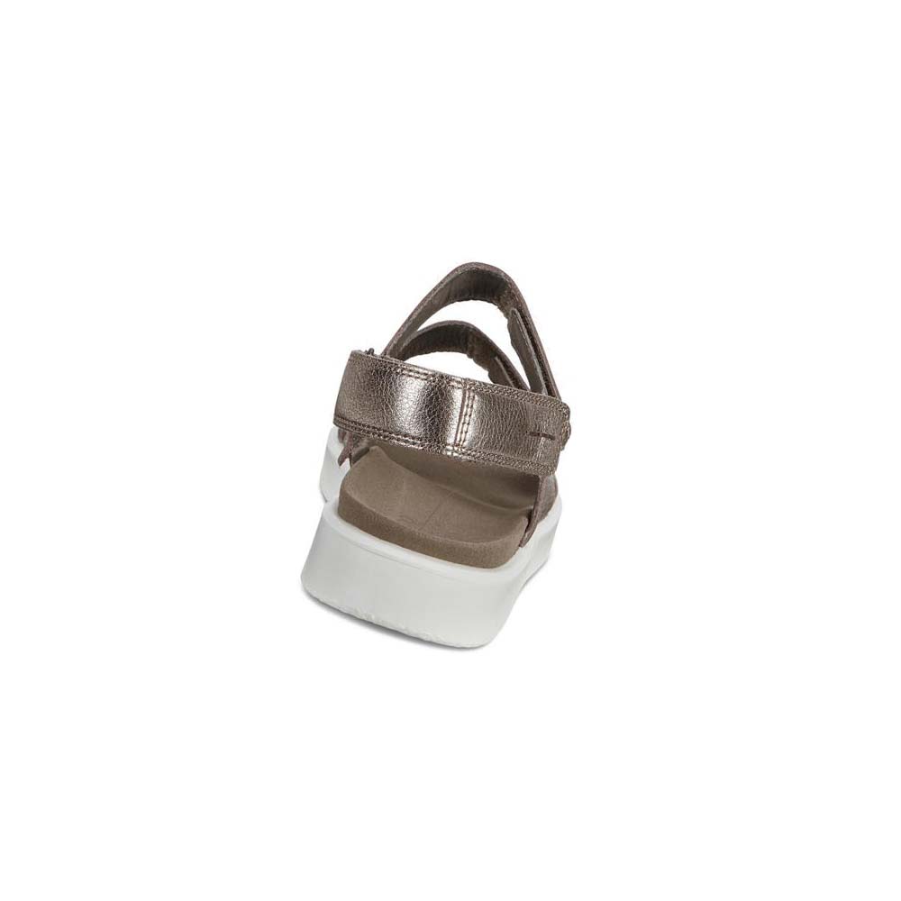 Women's Ecco Flowt Flat Sandals Silver | Canada 179HAP